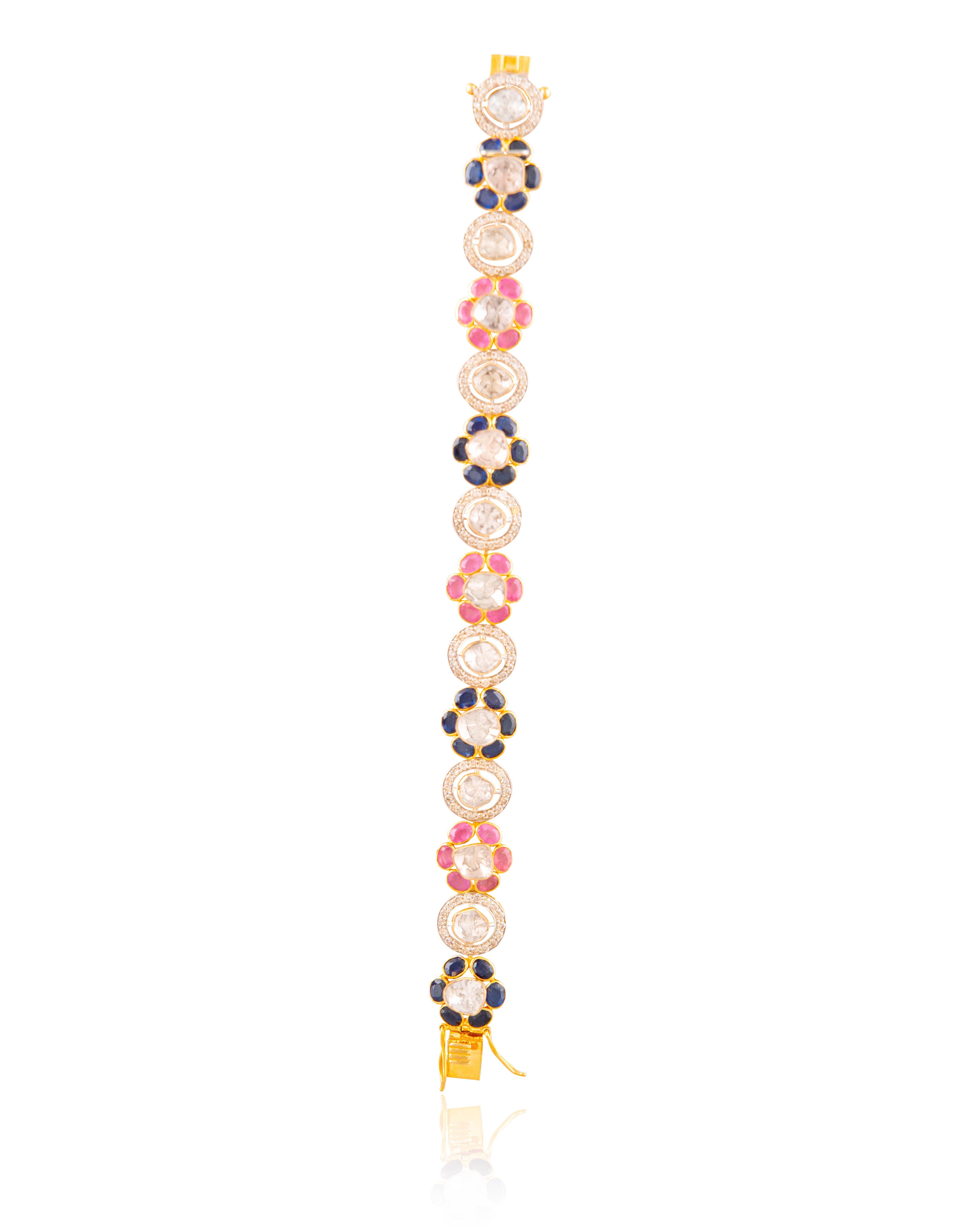 Nita Polki And Diamond Loose Bracelet