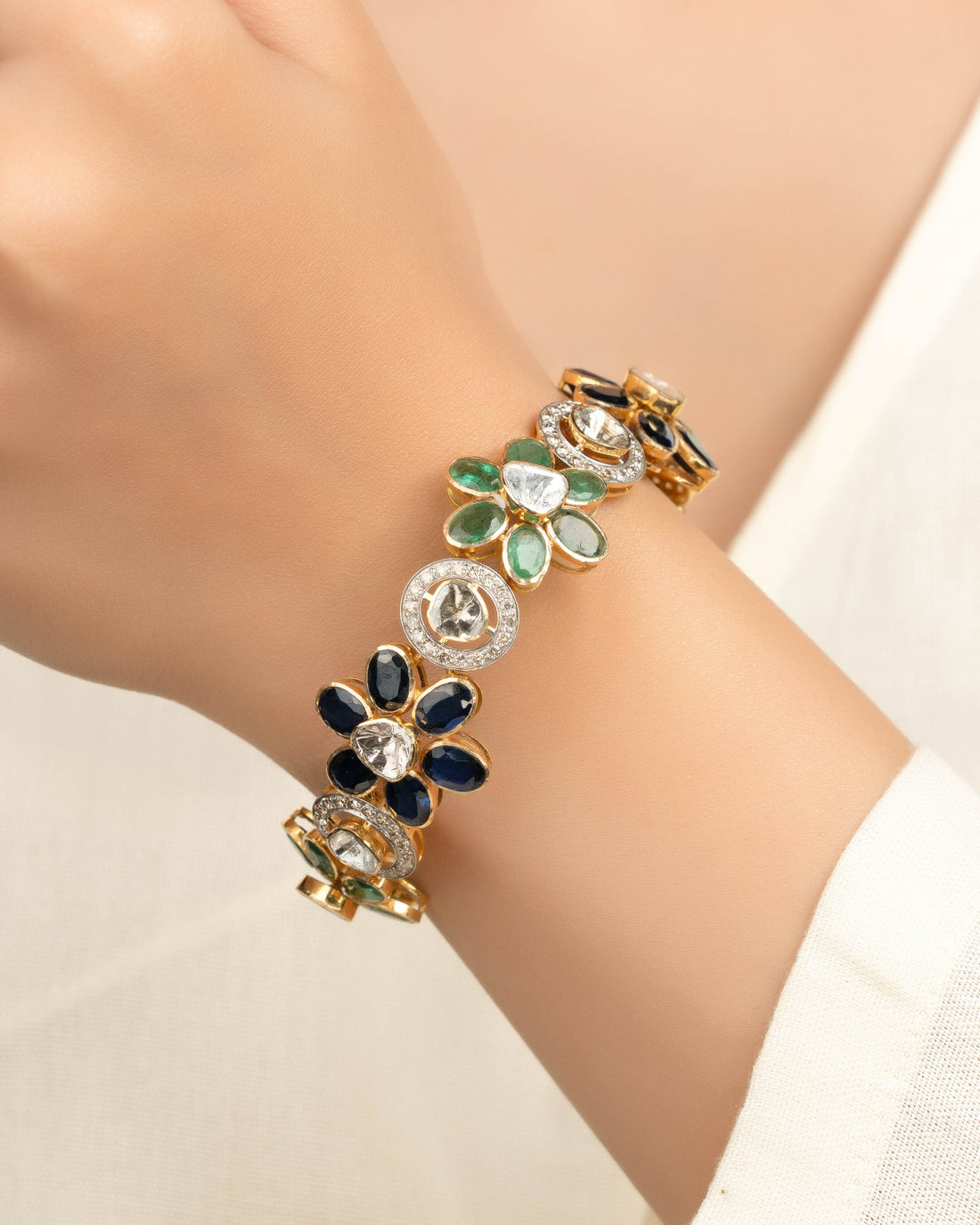 Yogita Polki And Diamond Minimal Bracelet