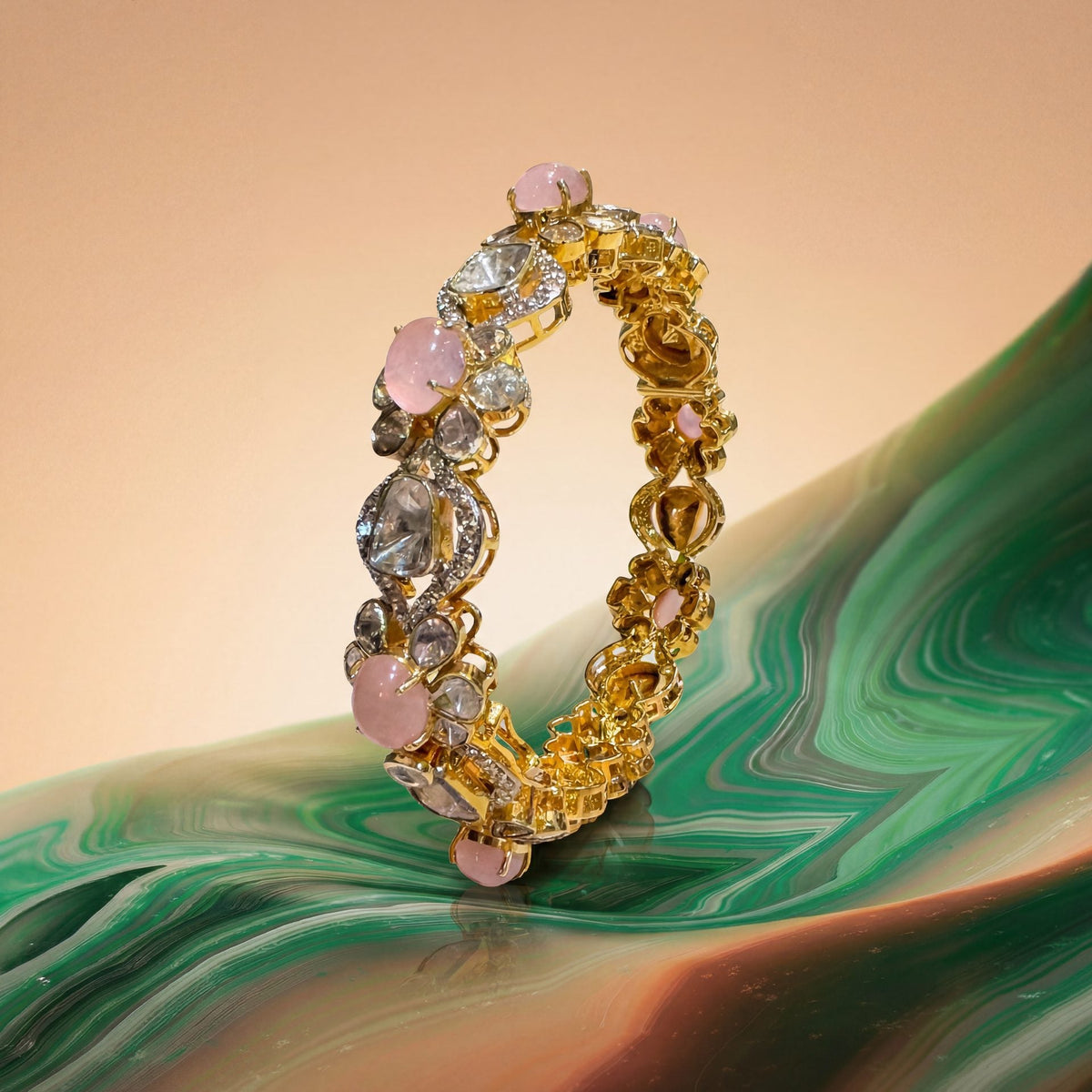 Vedika Polki And Diamond Bangle