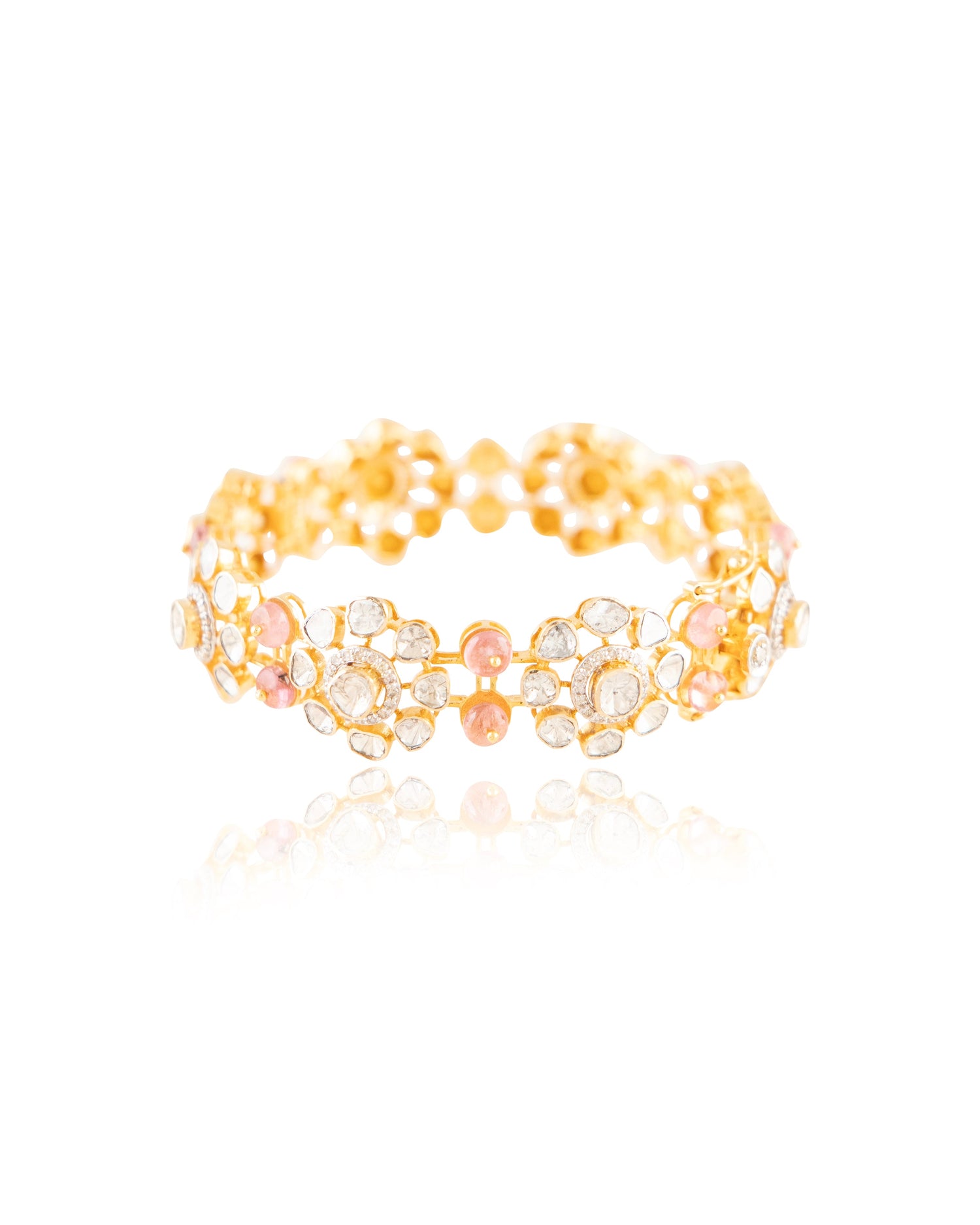 Kashuma Polki And Diamond Bangle