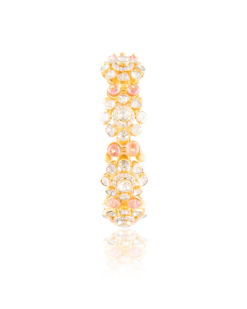 Kashuma Polki And Diamond Bangle