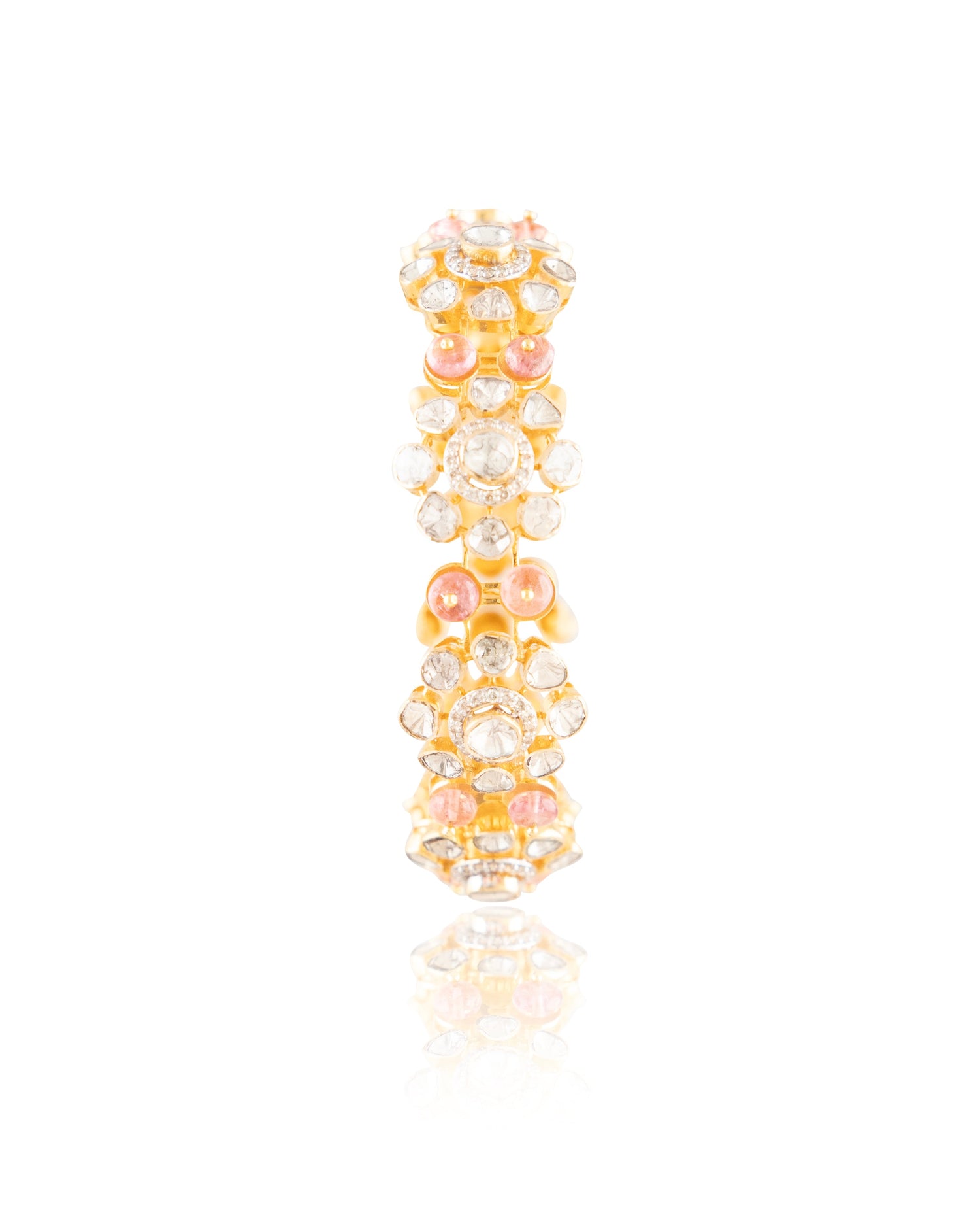 Kashuma Polki And Diamond Bangle