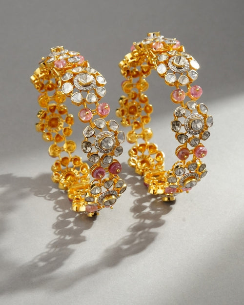 Kashuma Polki And Diamond Bangle - NO ORDERS
