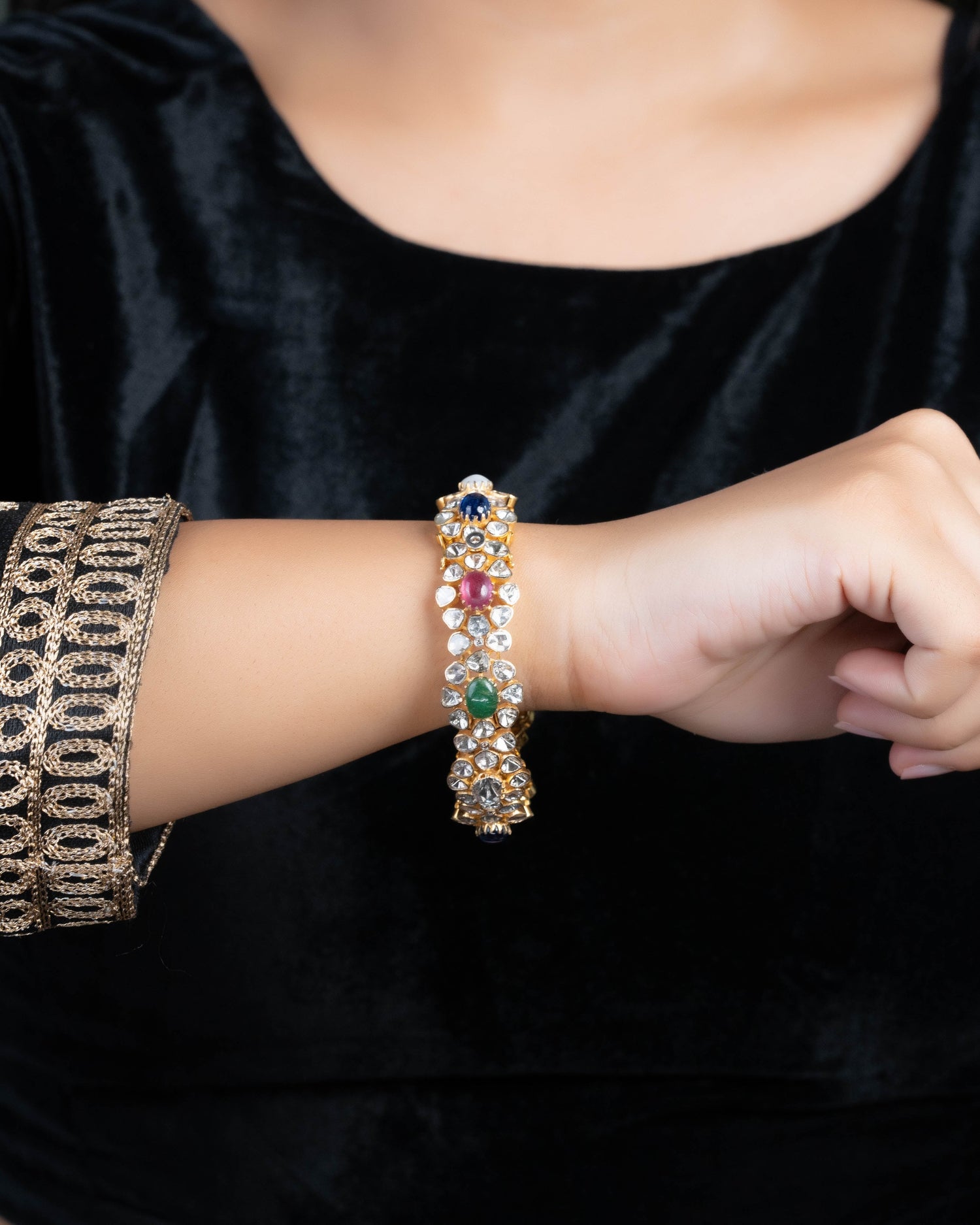 Kartiki Polki And Diamond Bangle