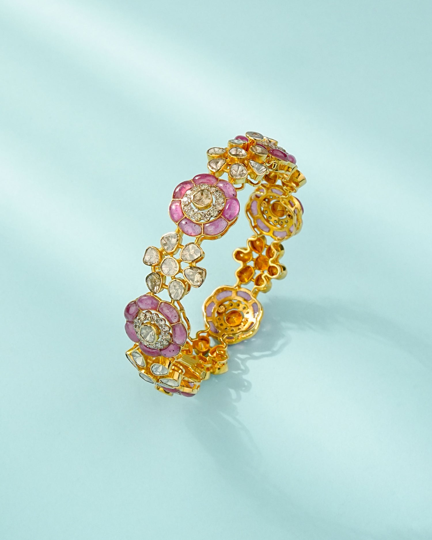 Alaina Polki  And Diamond Bangle