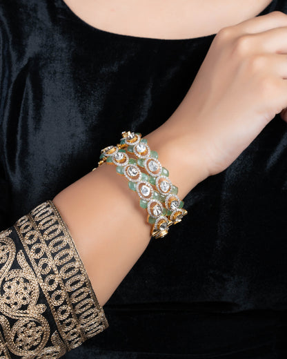 Neehaar Polki And Diamond Bangle