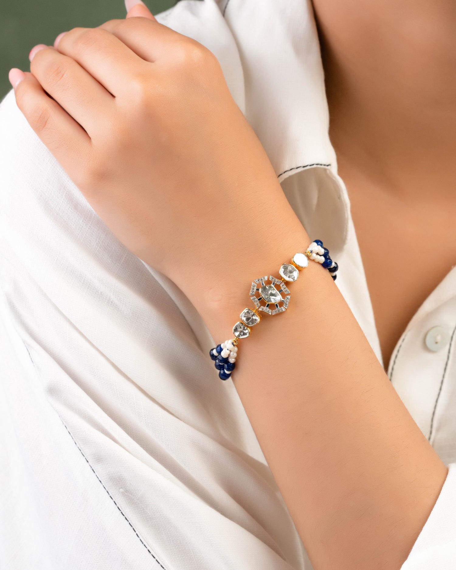Jiya Polki And Diamond Loose Bracelet