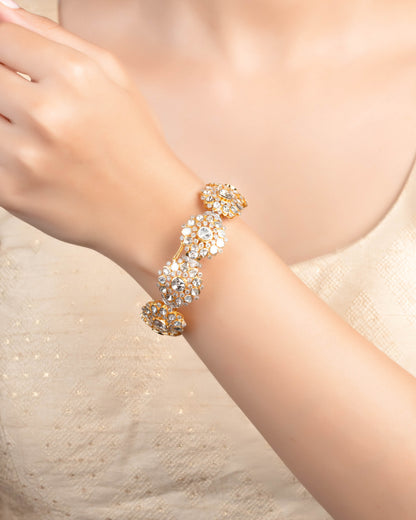 Kaynat Polki And Diamond Bangle