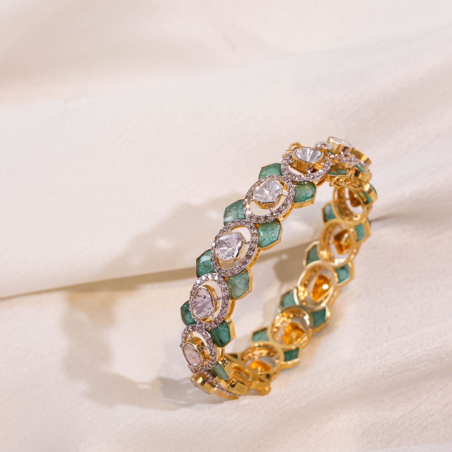 Geeta Polki And Diamond Bangle