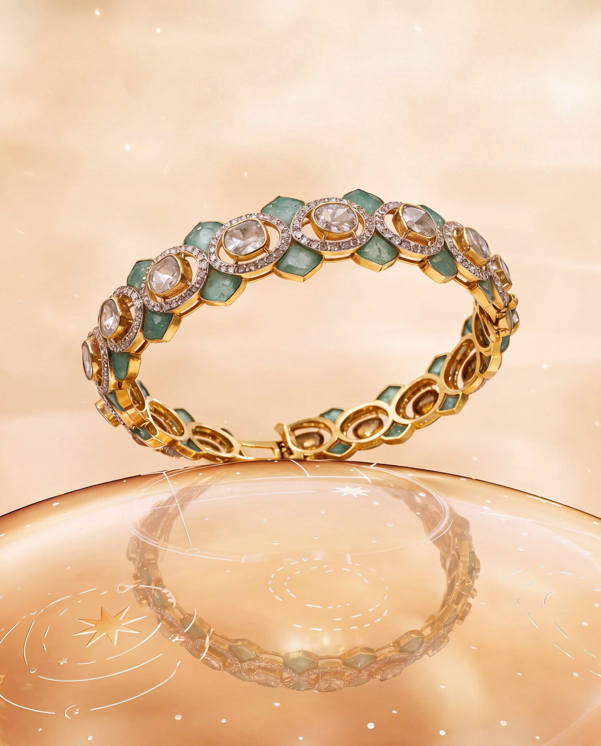 Geeta Polki And Diamond Bangle