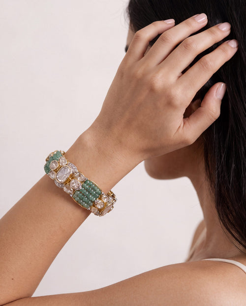 Pritha Polki And Diamond Bangle