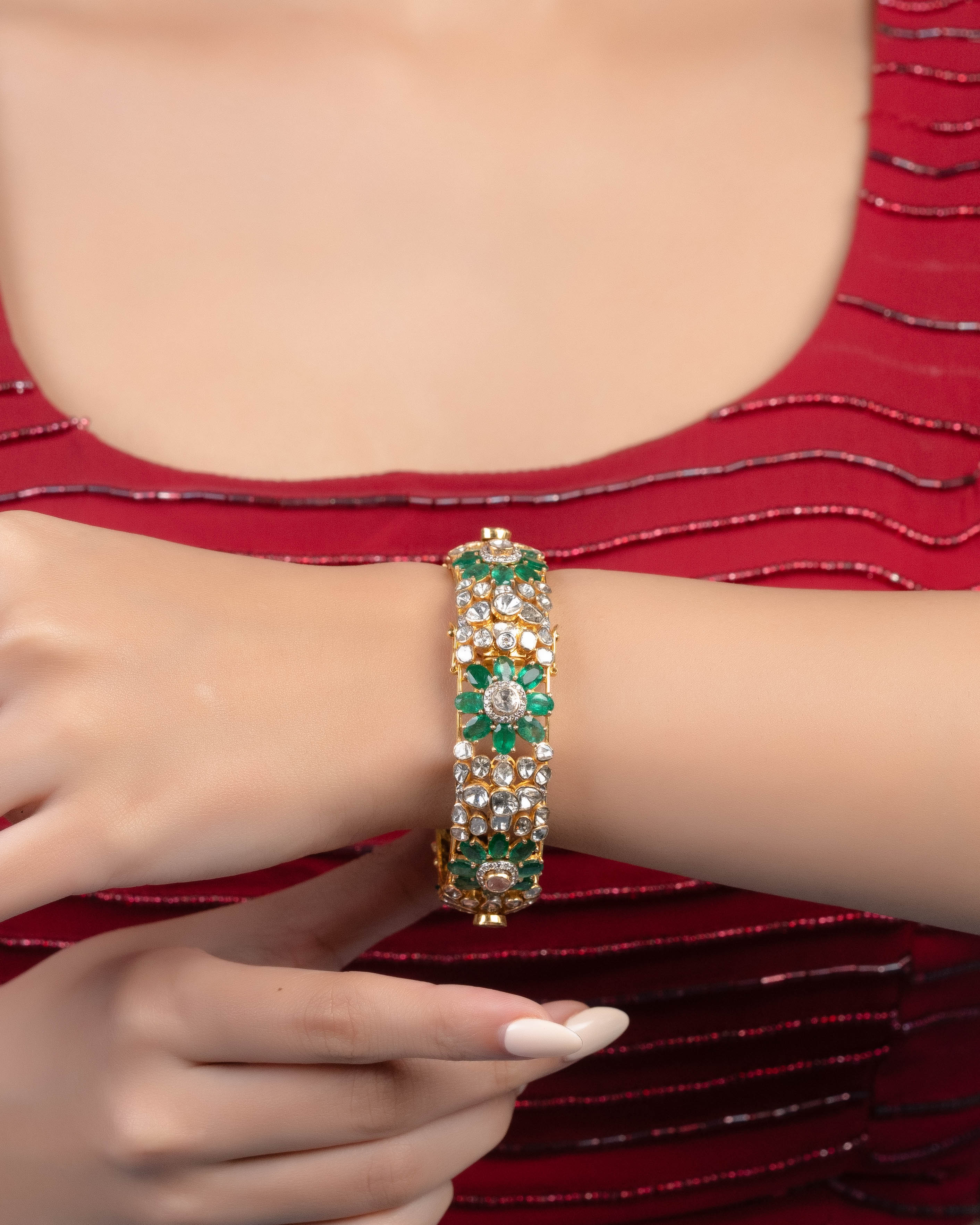 Sabiya Polki And Diamond Bangle