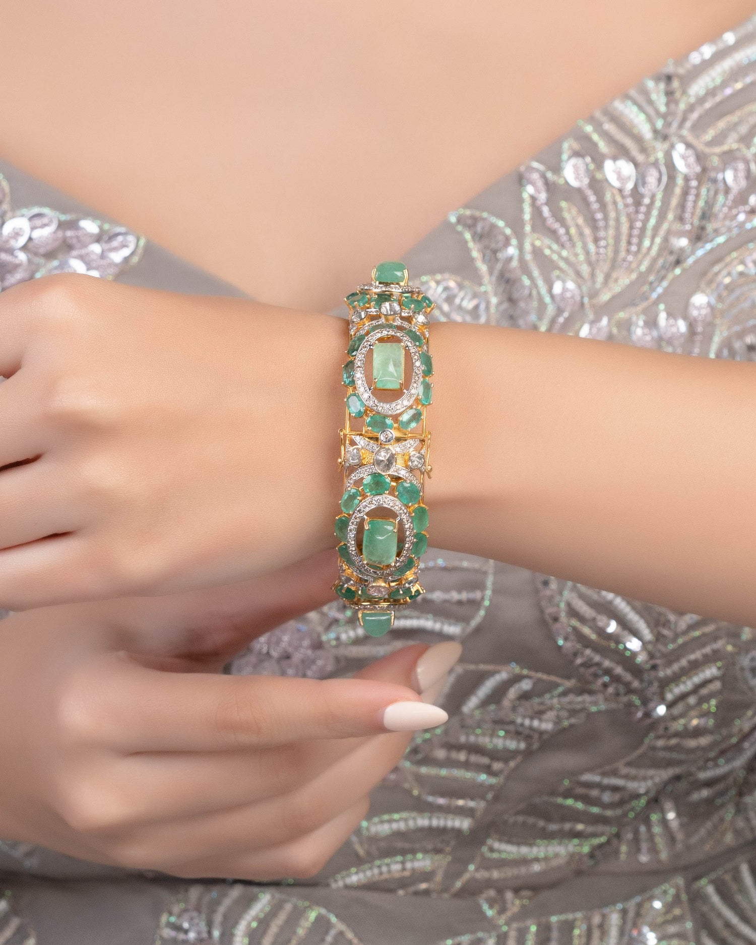 Madhuri Polki And Diamond Bangle