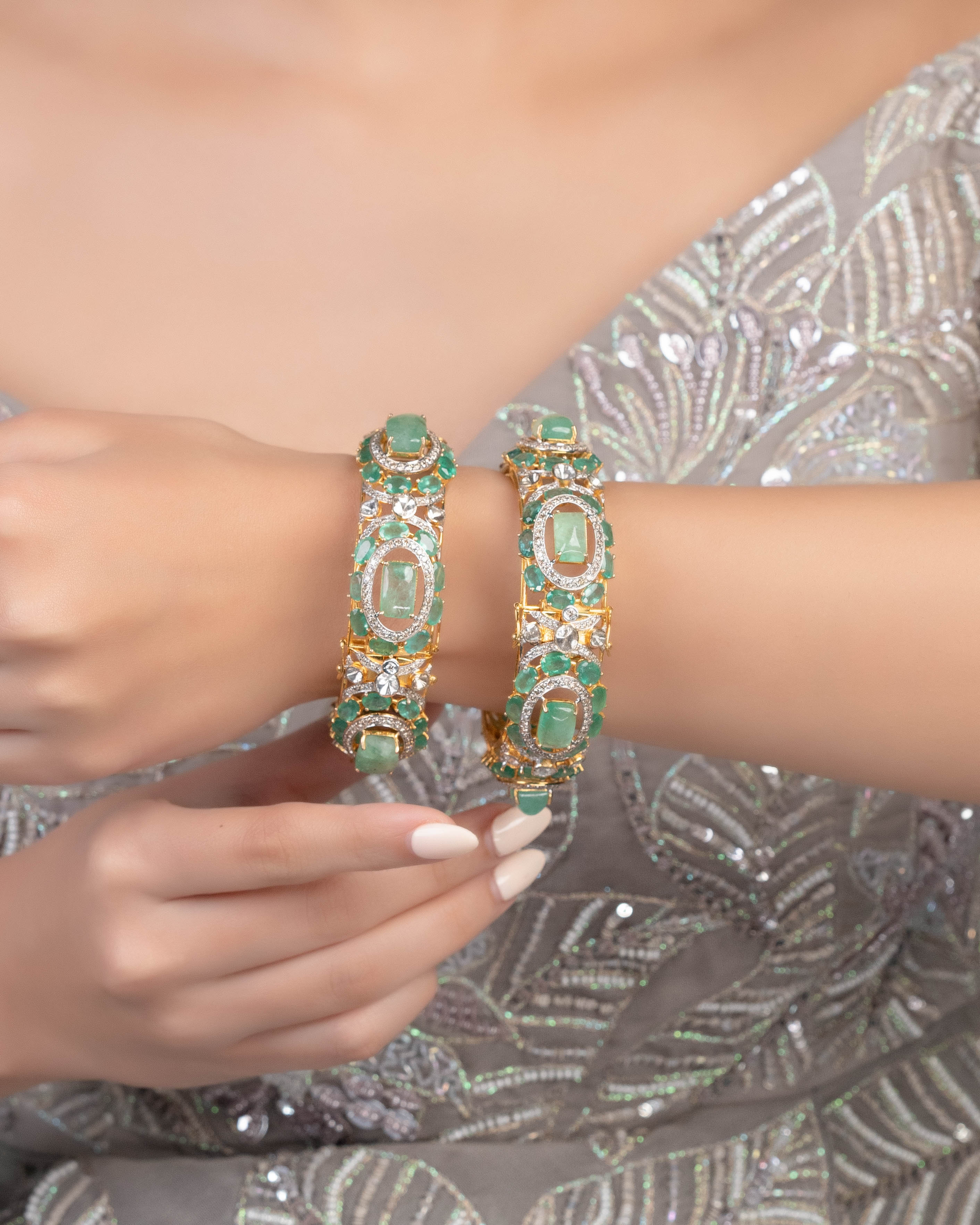 Madhuri Polki And Diamond Bangle