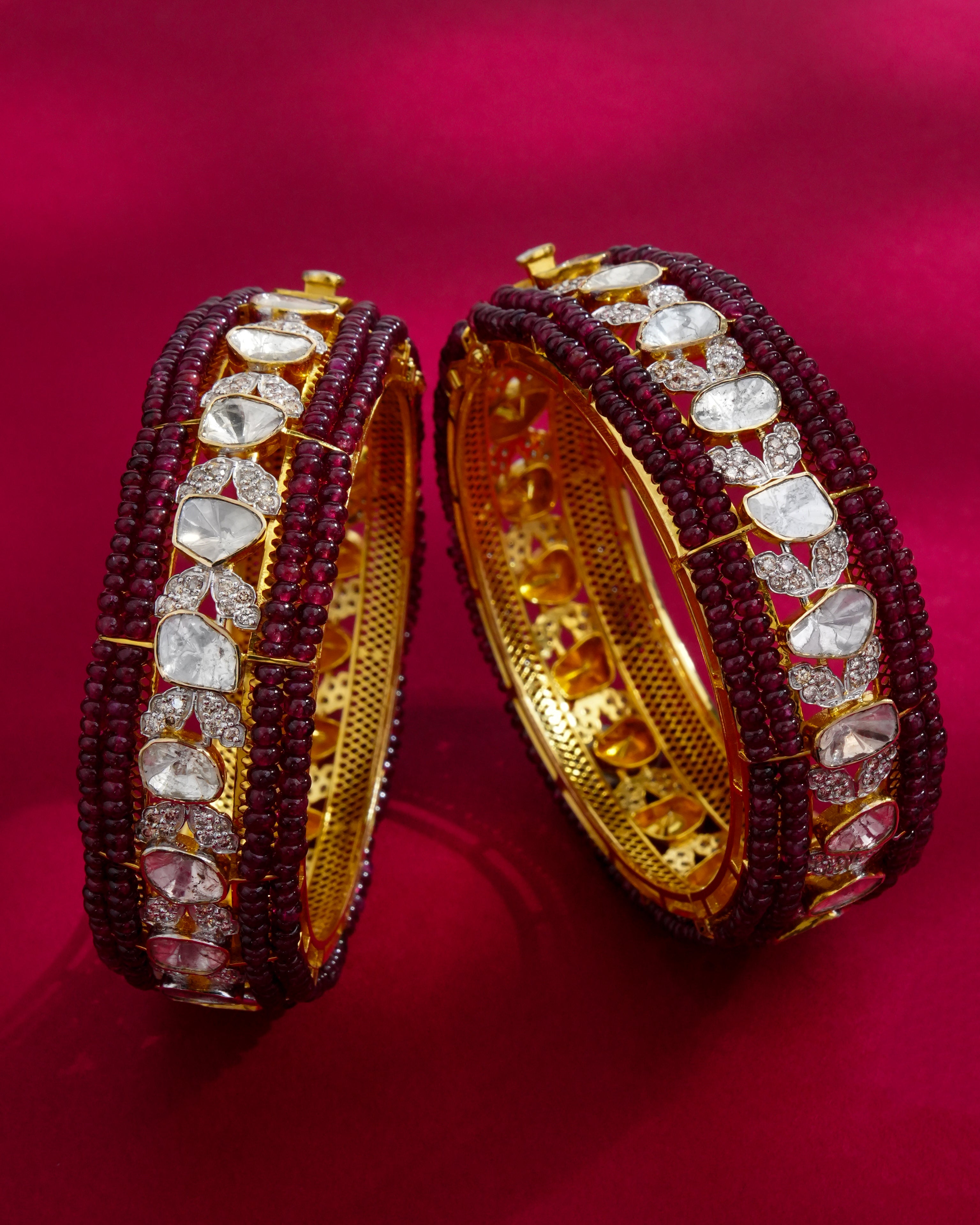 Stella Polki And Diamond Bangle