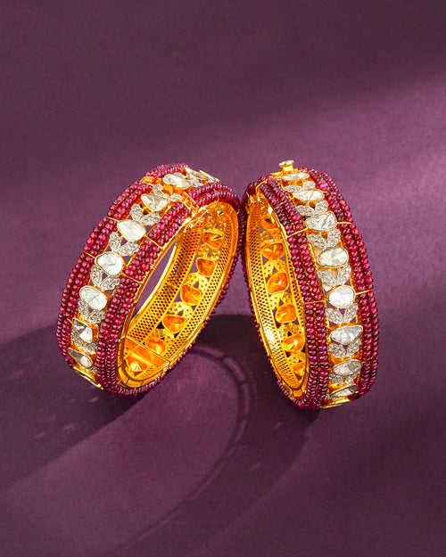 Stella Polki And Diamond Bangle