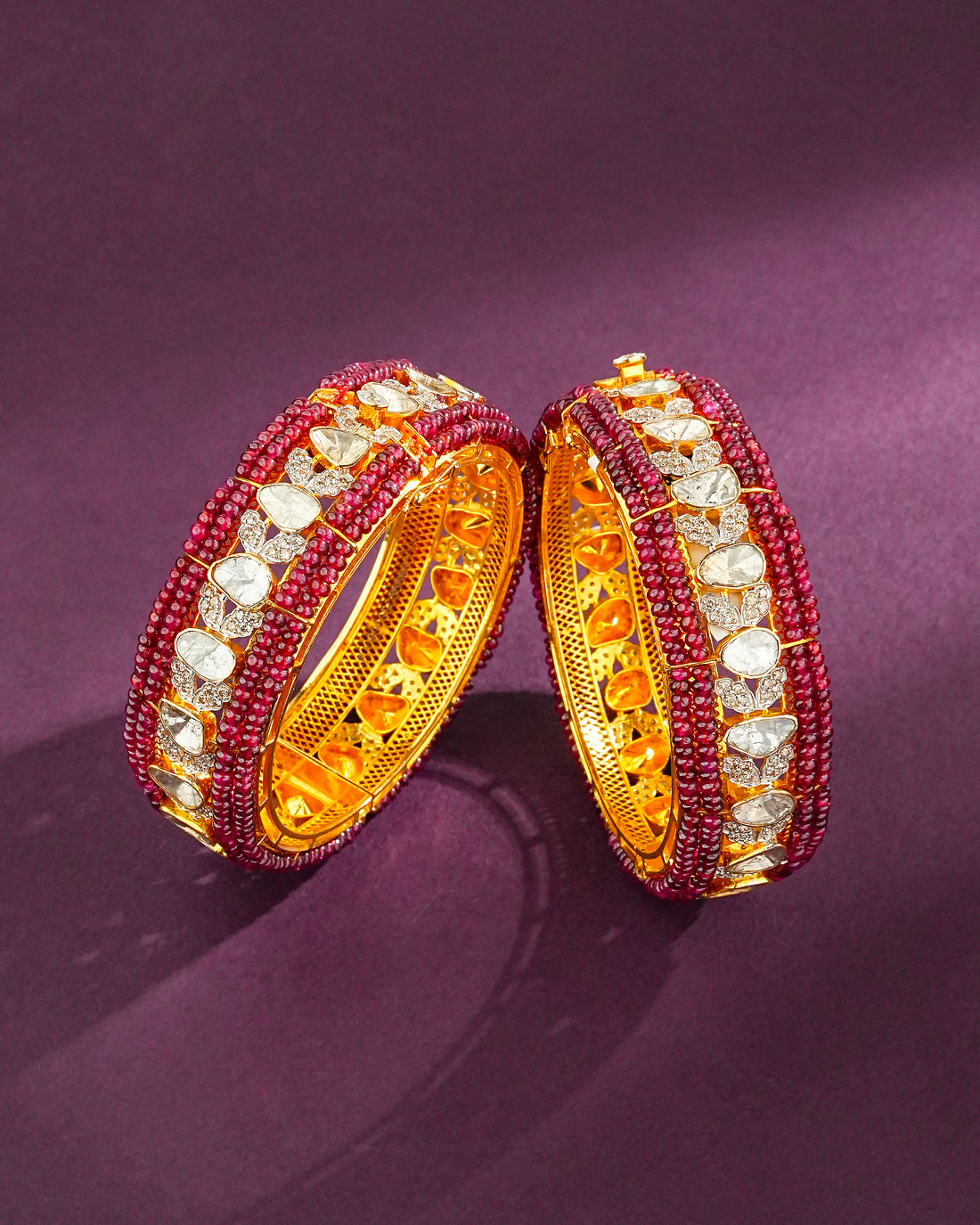 Stella Polki And Diamond Bangle