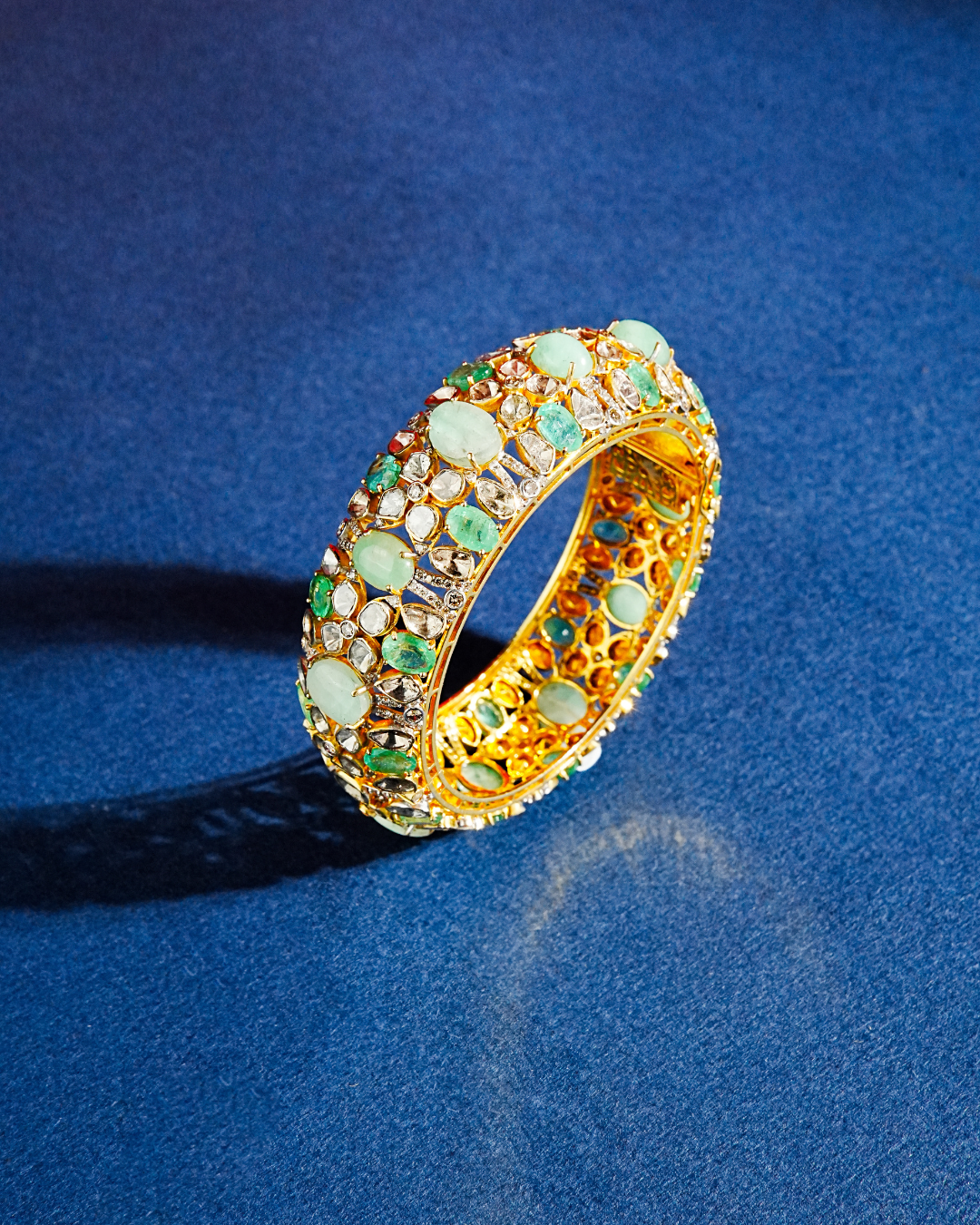 Mevisha Polki And Diamond Bangle