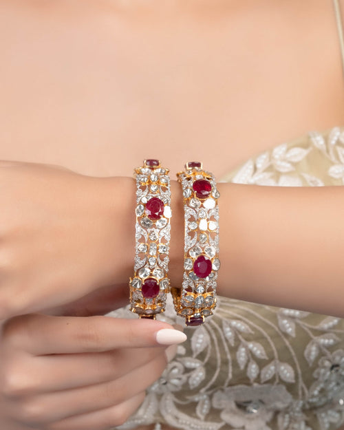 Maliha Polki And Diamond Bangle