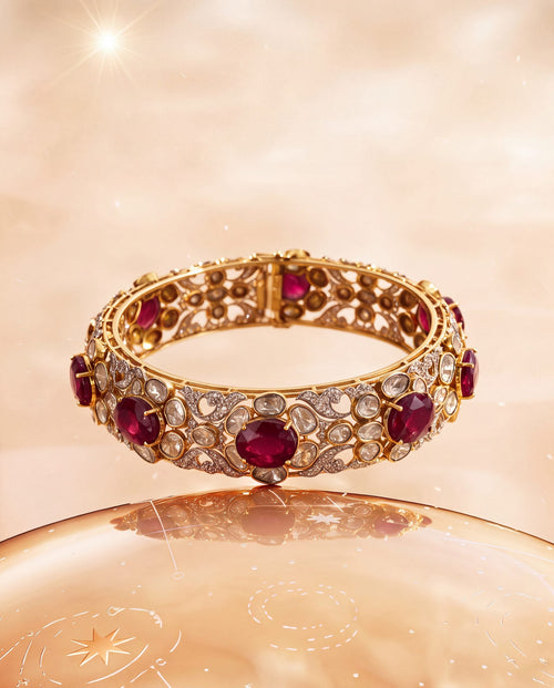 Kirti Polki And Diamond Bangle