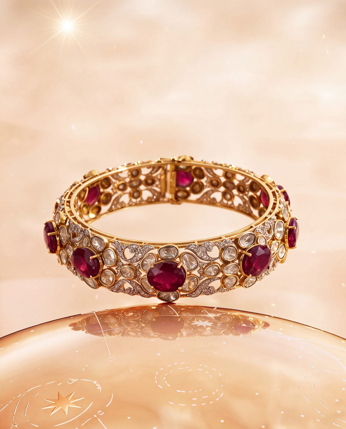 Kirti Polki And Diamond Bangle
