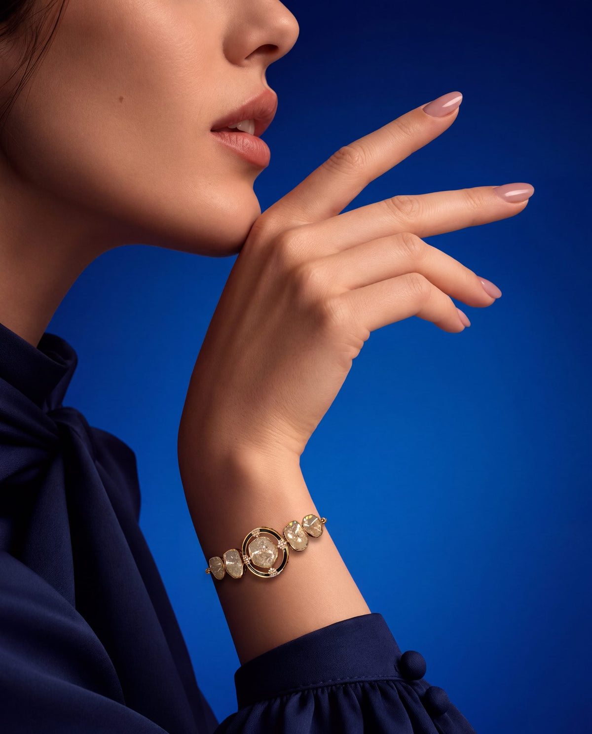 Candice Polki And Diamond Loose Bracelet