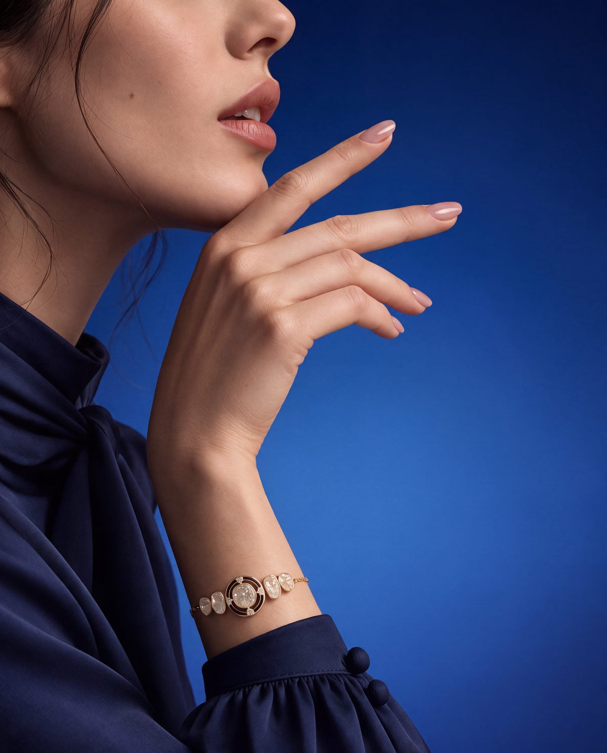 Candice Polki And Diamond Loose Bracelet