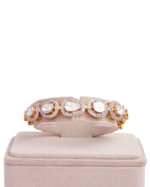 Uzma Polki And Diamond Bangle