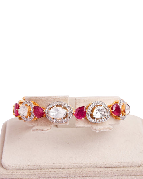 Meera Polki And Diamond Loose Bracelet