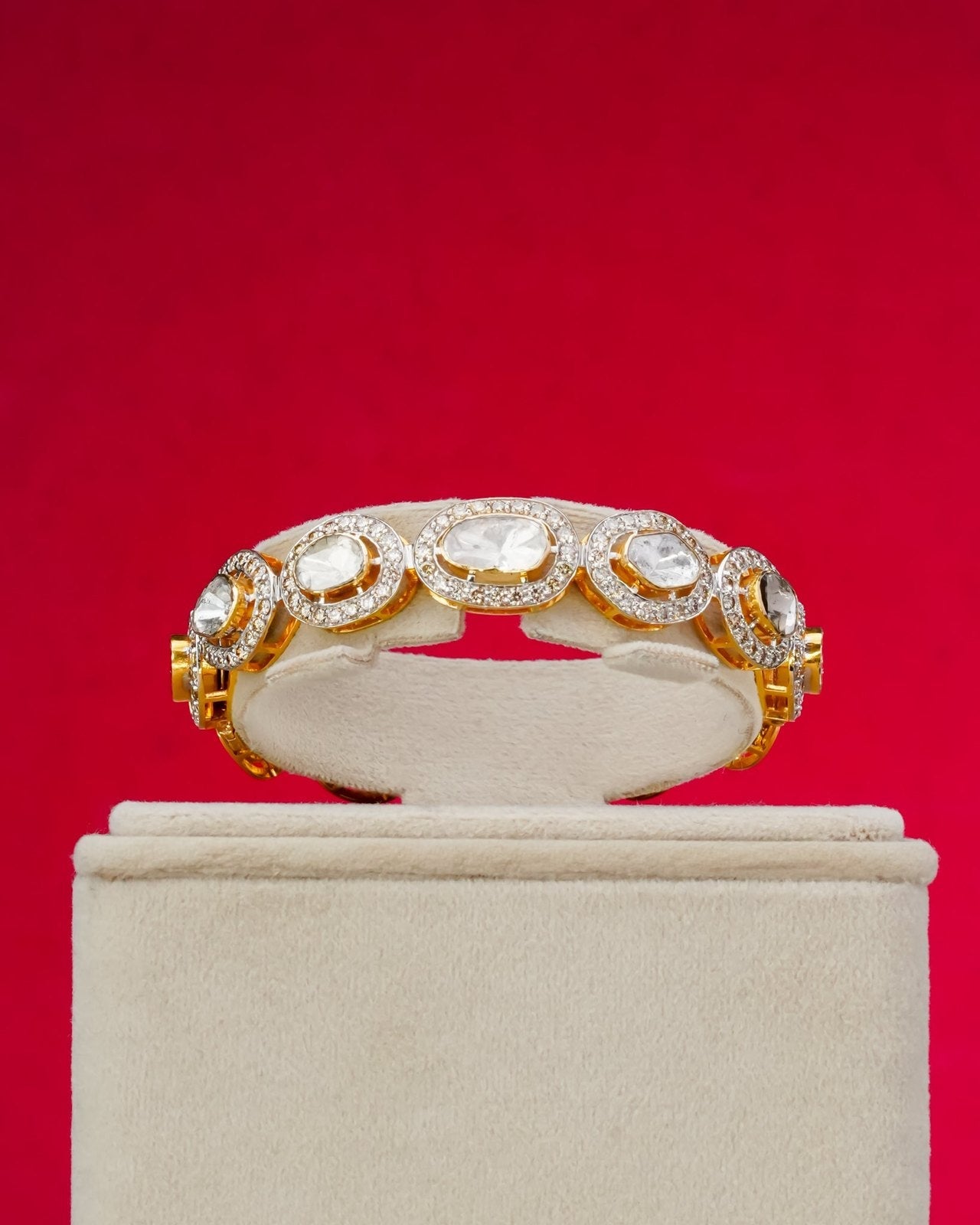Jazmin Polki And Diamond Bangle - NO ORDERS