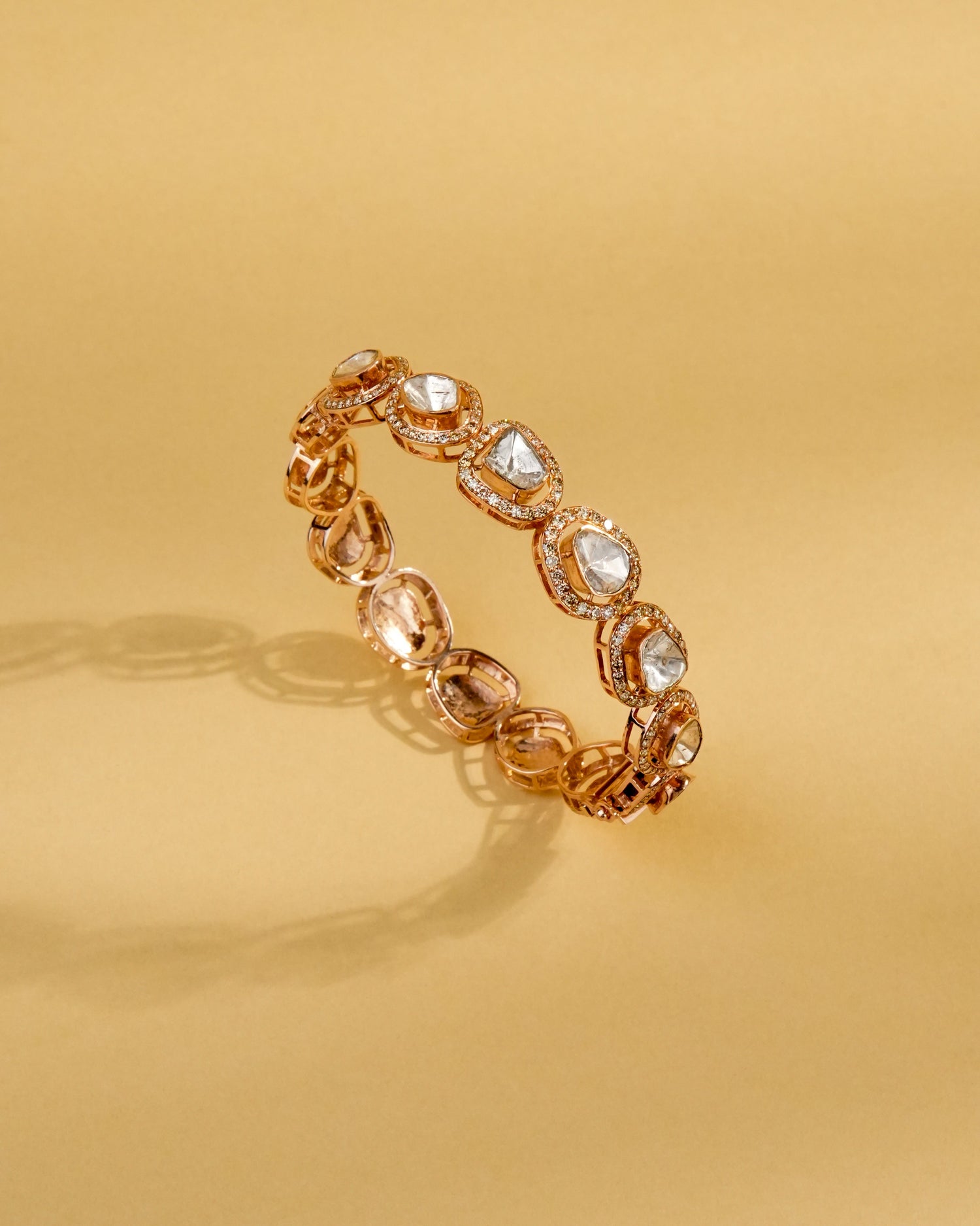 Aura Polki And Diamond Bangle