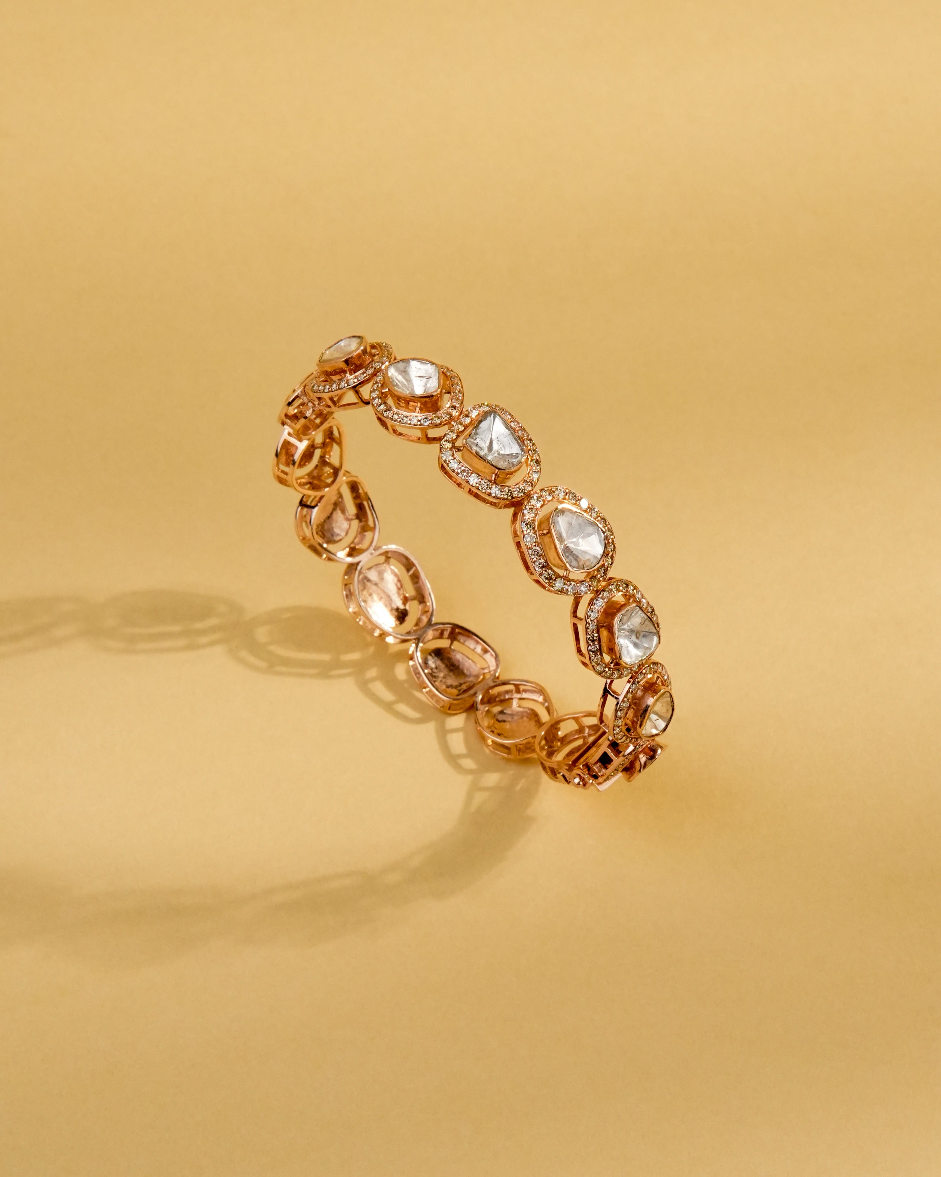 Aura Polki And Diamond Bangle