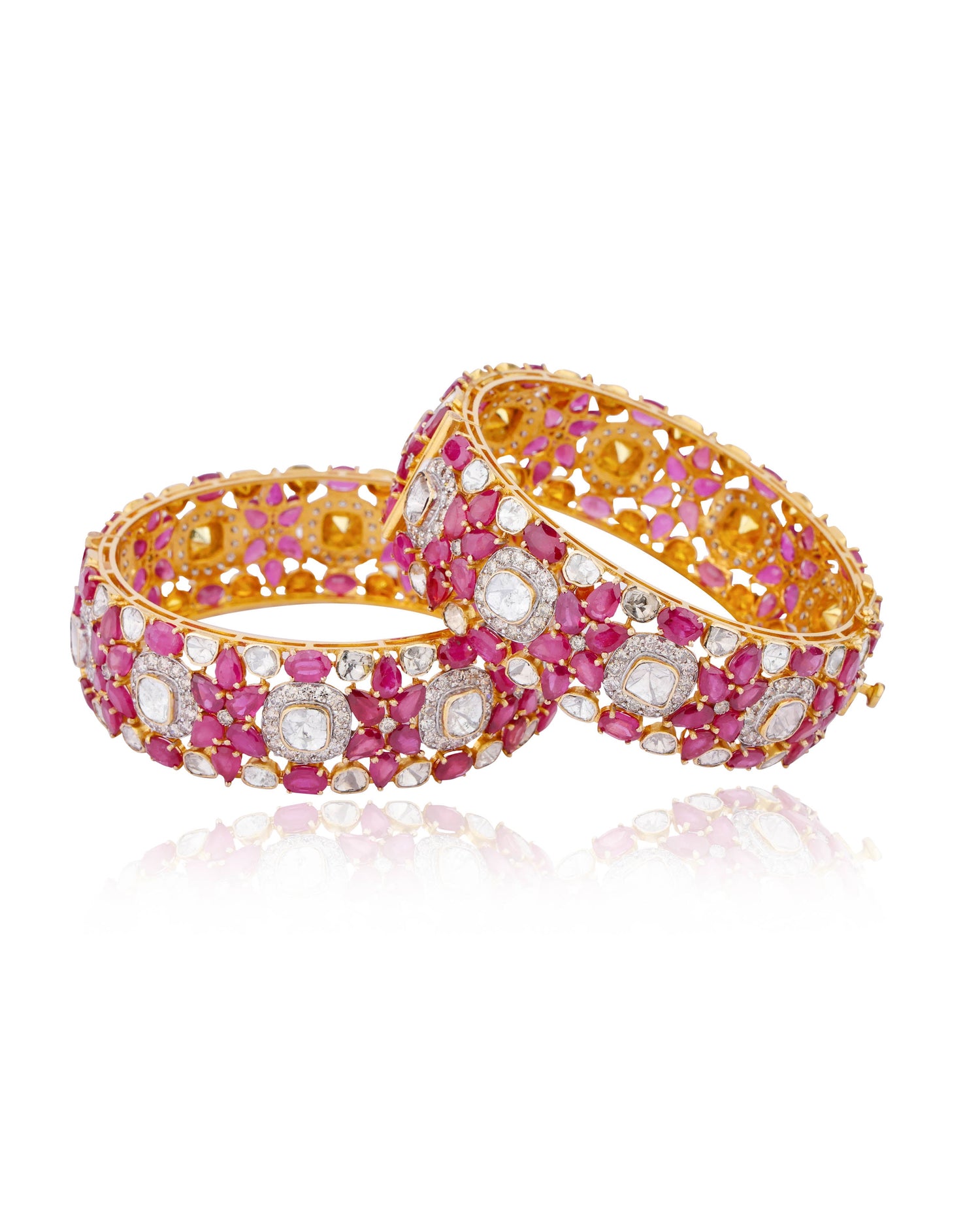 Akshi Polki And Diamond Bangle