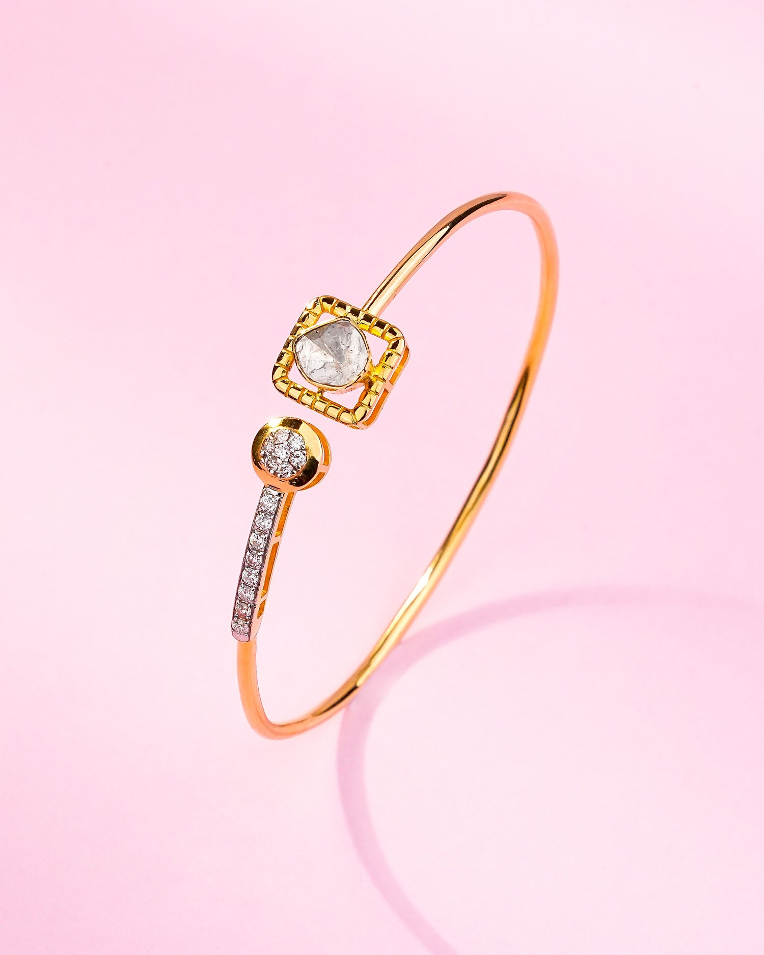 Akshaya Polki And Diamond Bangle