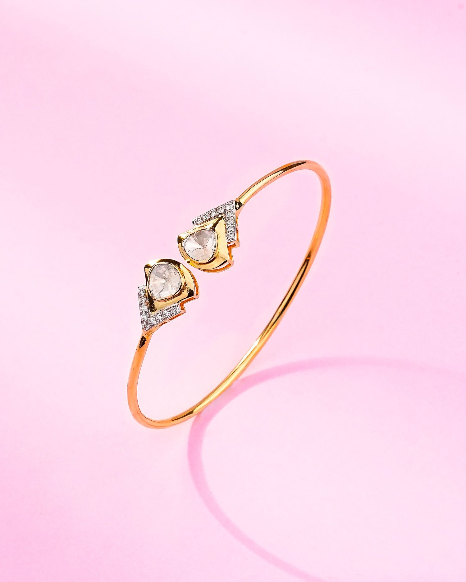 Akriti Polki And Diamond Bangle