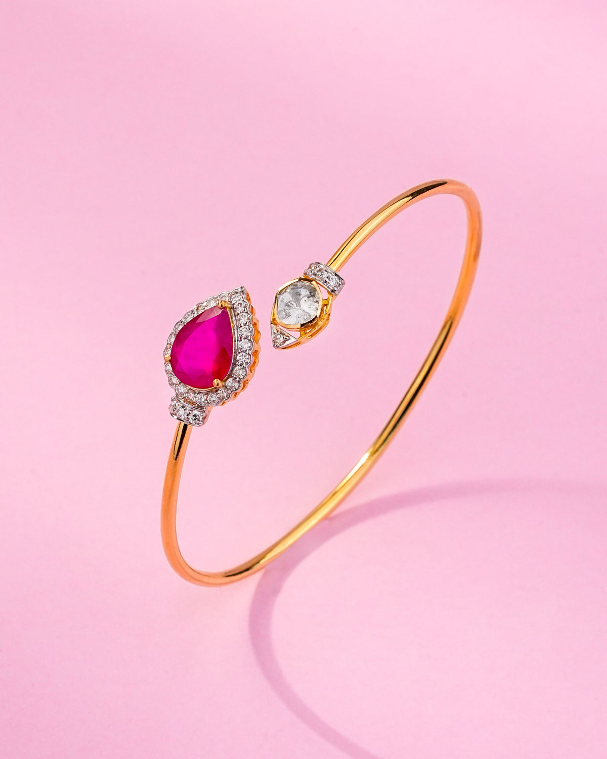 Aishani Polki And Diamond Bangle