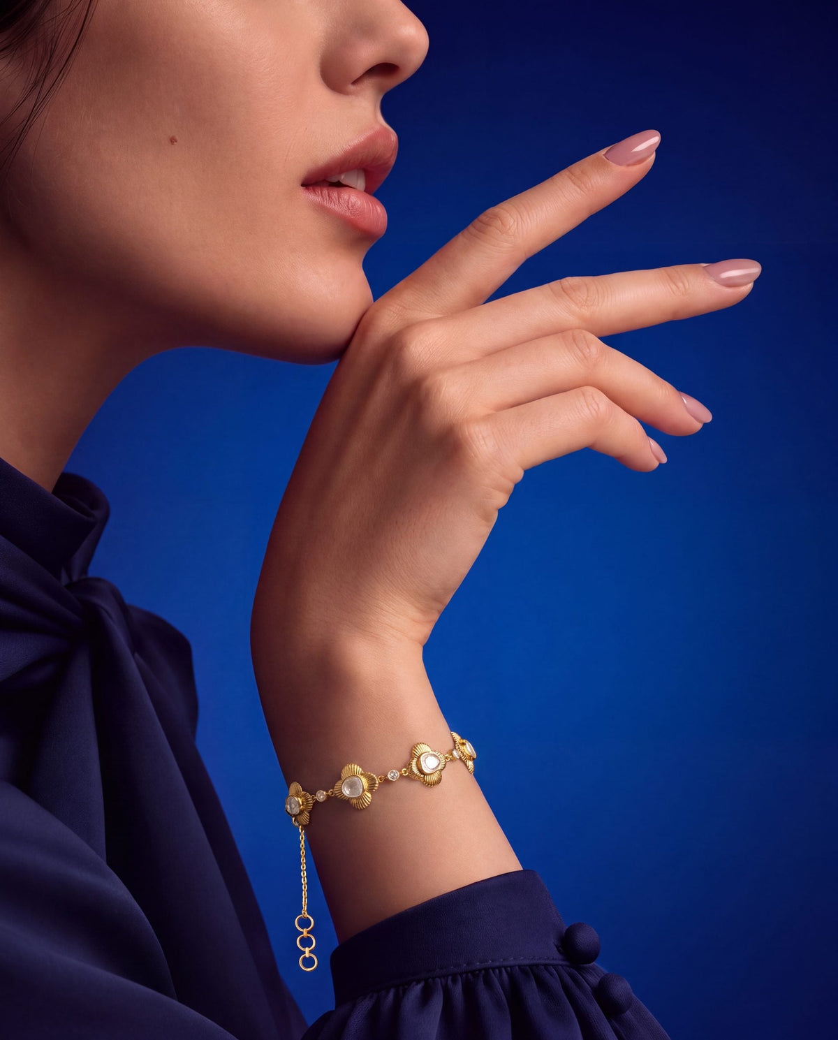 Aashima Polki And Diamond Loose Bracelet