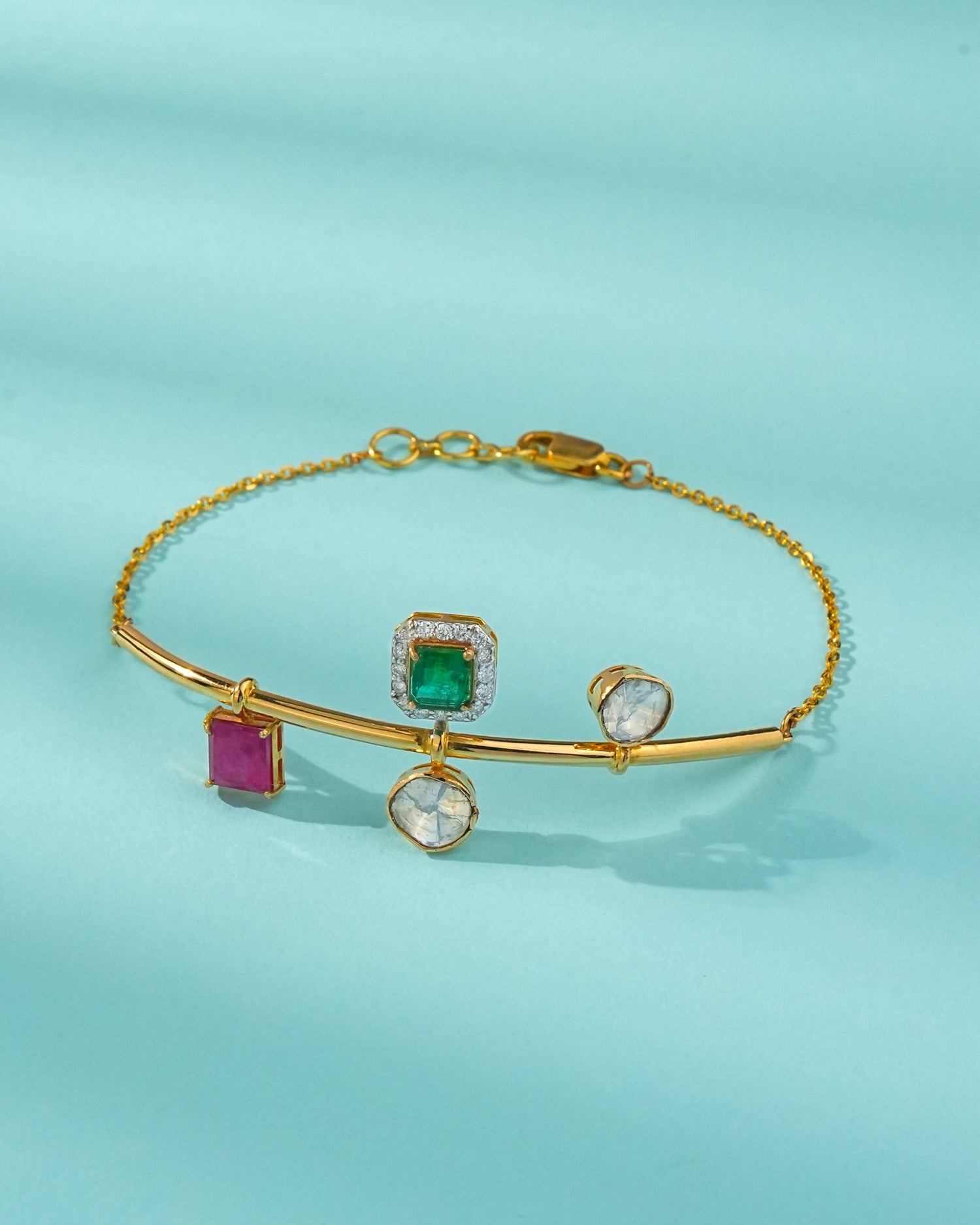 Yashi Polki And Diamond Loose Bracelet
