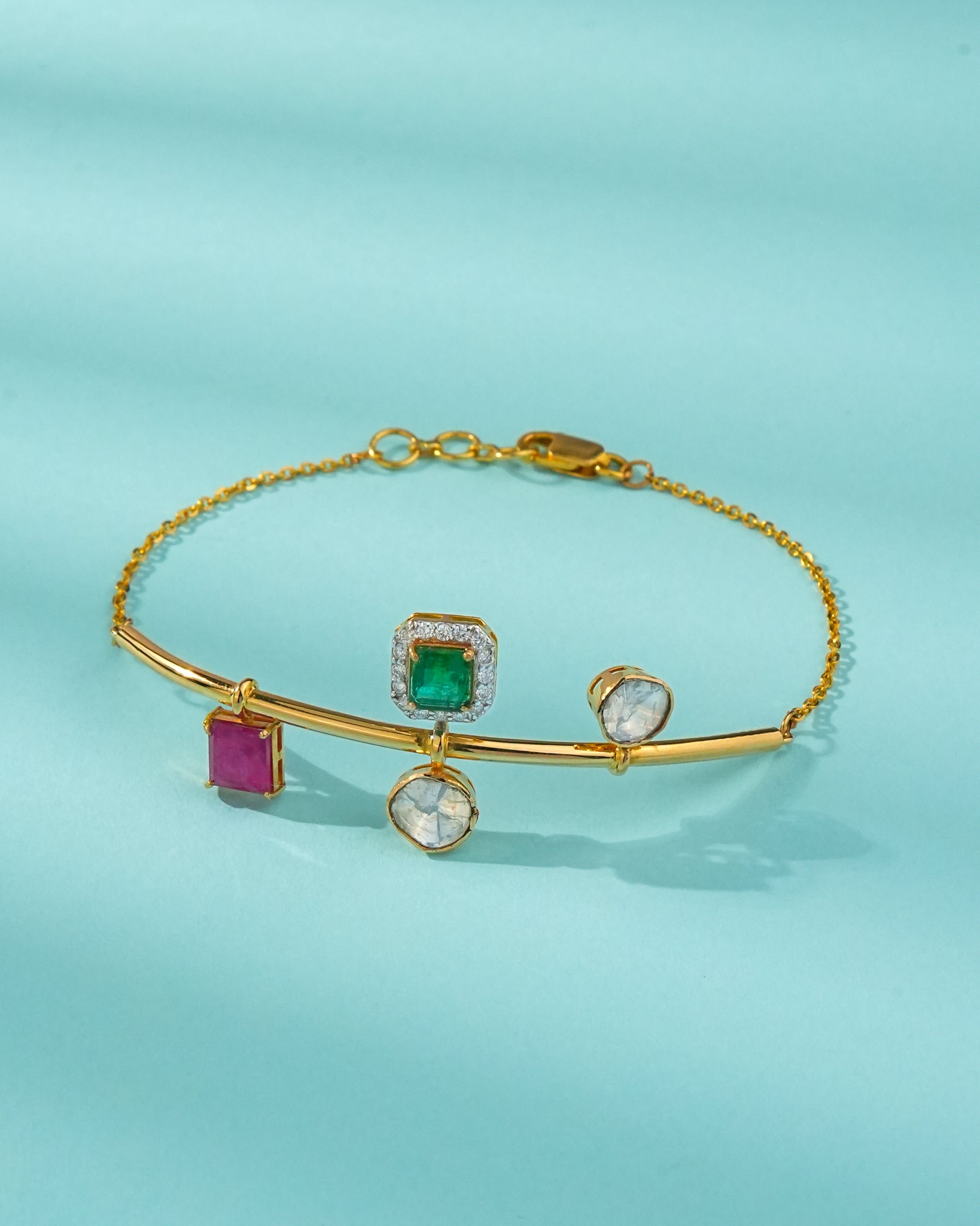 Yashi Polki And Diamond Loose Bracelet