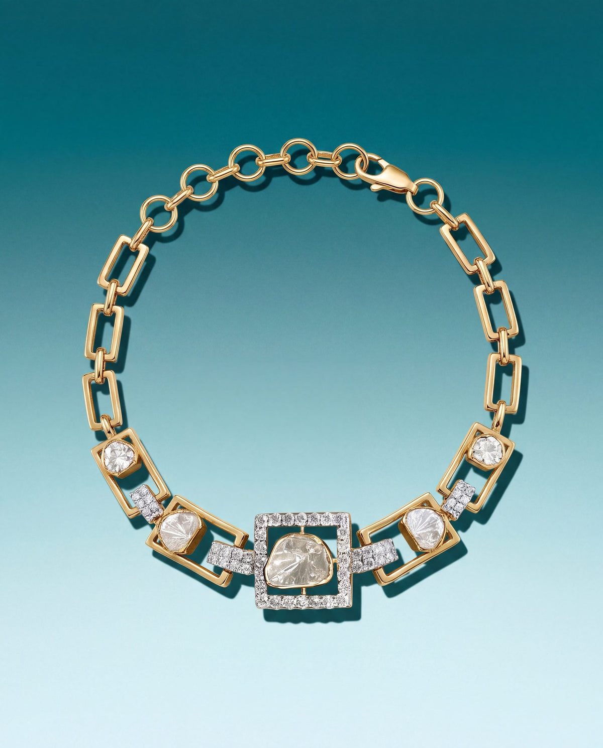 Kashi Polki And Diamond Loose Bracelet