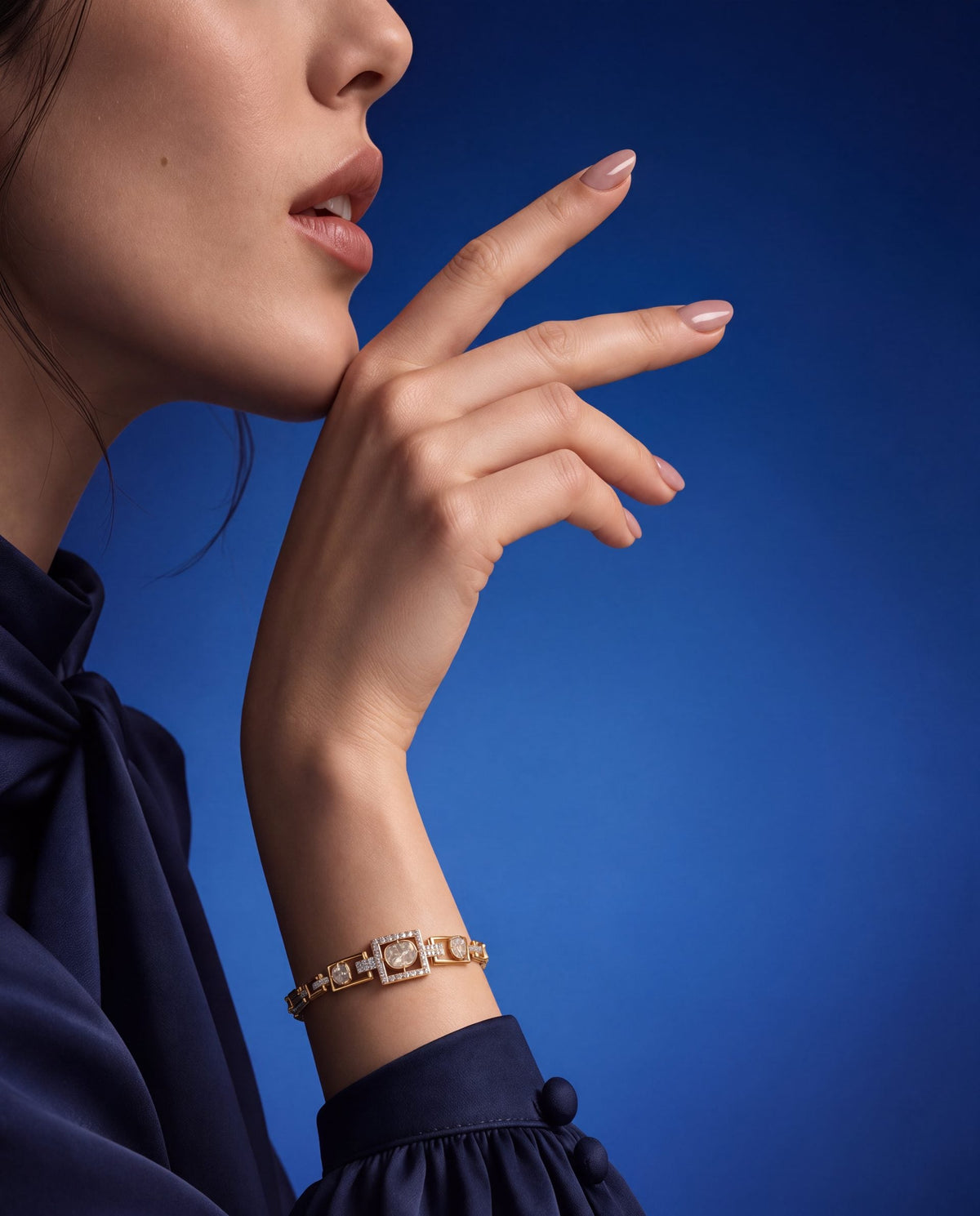 Kashi Polki And Diamond Loose Bracelet