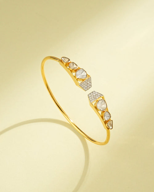 Diya Polki And Diamond Bangle