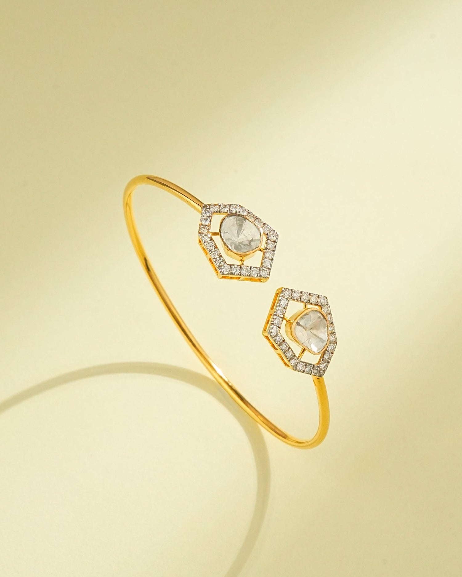 Navya Polki And Diamond Bangle