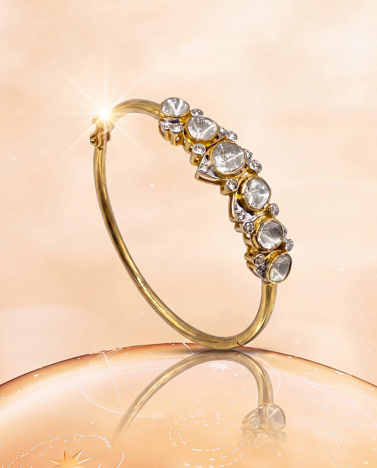 Vibhuti Polki And Diamond Loose Bracelet
