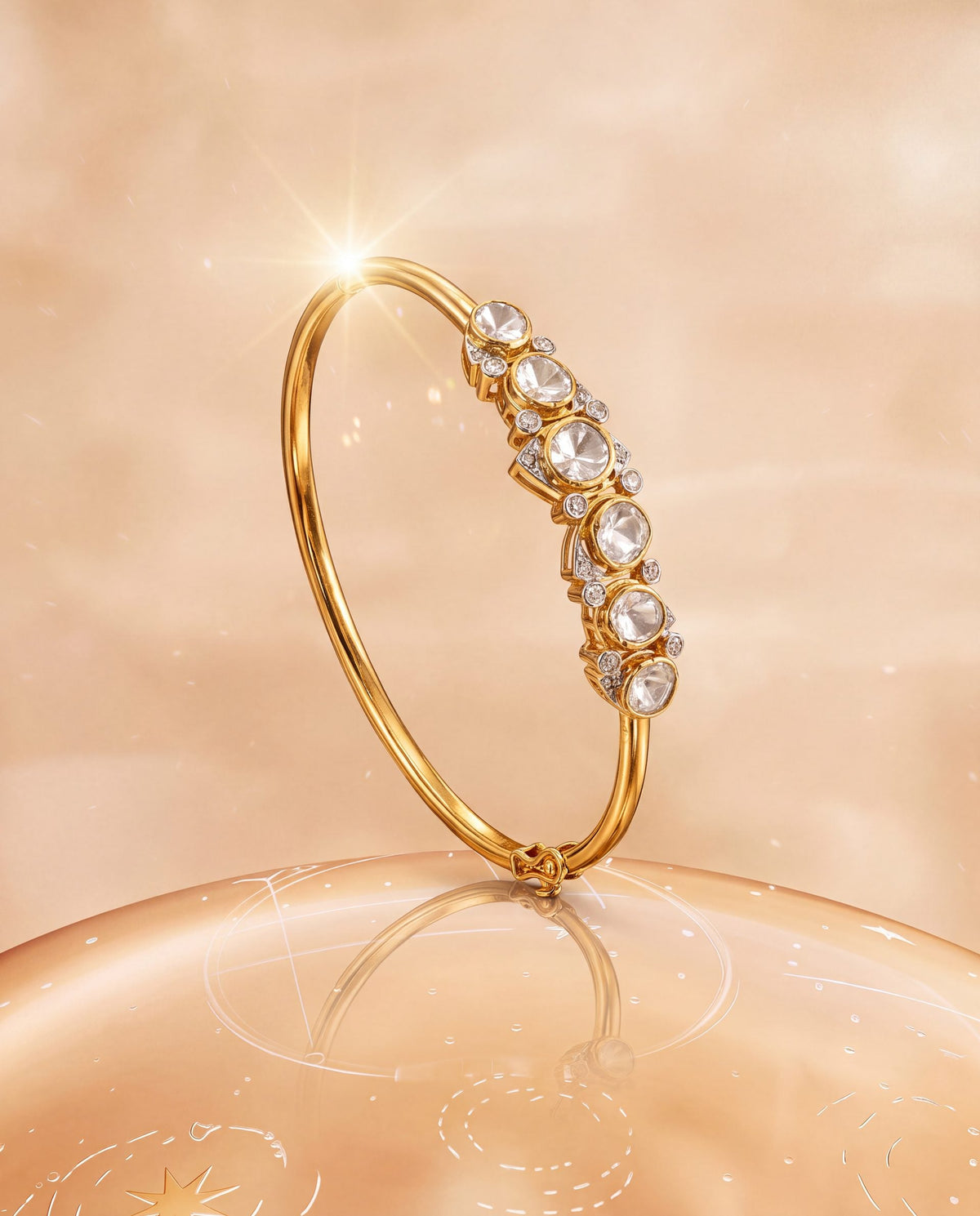 Vibhuti Polki And Diamond Loose Bracelet