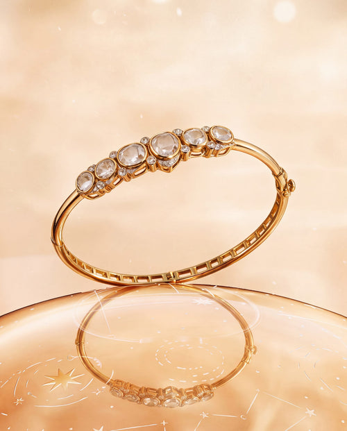 Vibhuti Polki And Diamond Loose Bracelet
