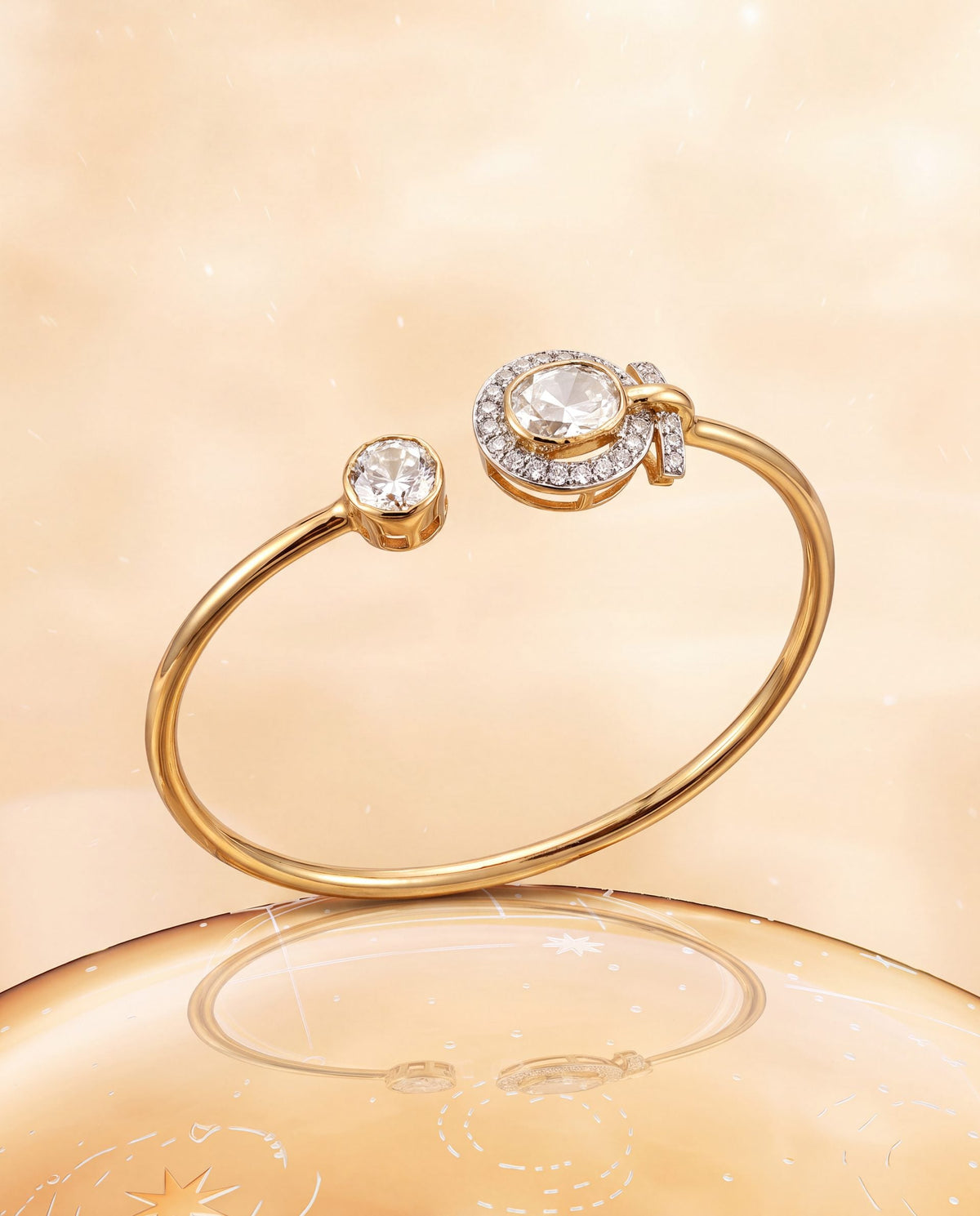 Munira Polki And Diamond Bangle