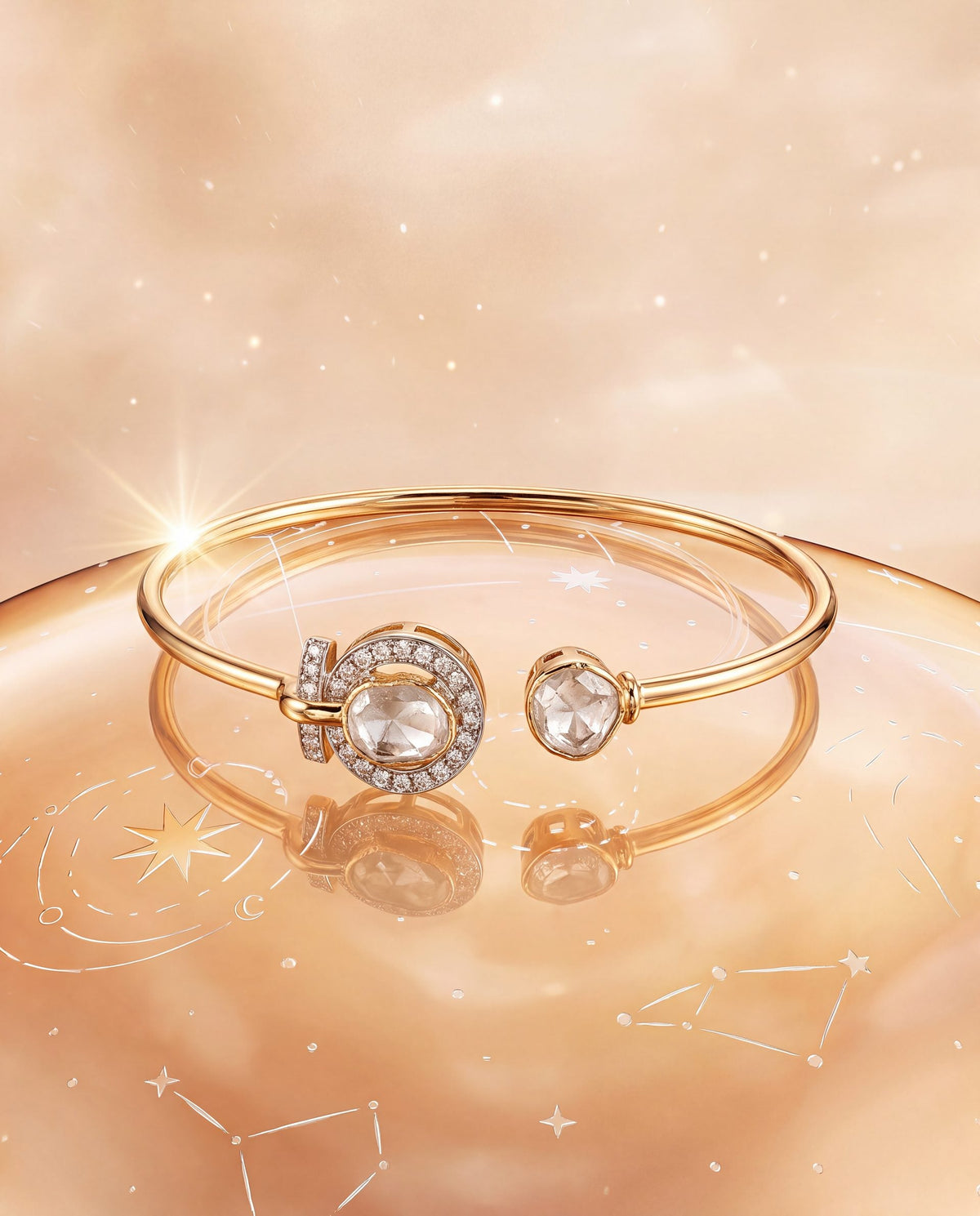 Munira Polki And Diamond Bangle