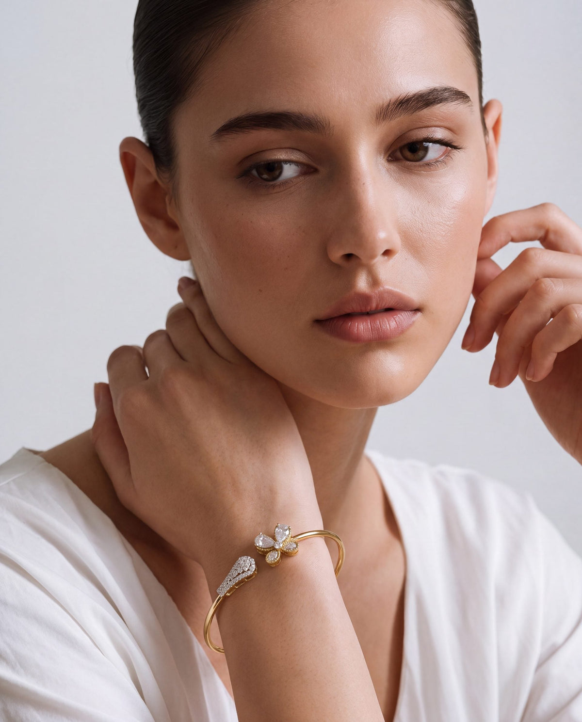 Saima Polki And Diamond Bangle