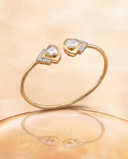 Misha Polki And Diamond Bangle